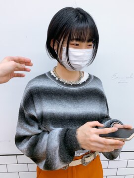 エマエコル(Emma ecole) Emma  ecole 小顔コンパクトボブ/顔まわりレイヤー/暗髪