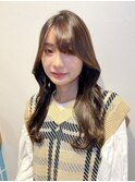 韓国前髪顔周りロング×デザインカラー[心斎橋/髪質改善]