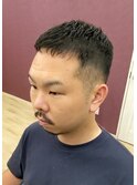 【アイロンパーマ】濡れパンフェードカット×ショートバング