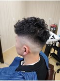 スキンフェード×パーマ