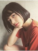 [グレーベージュ/レイヤーロング/前髪パーマ/黒髪/渋谷/渋谷駅]