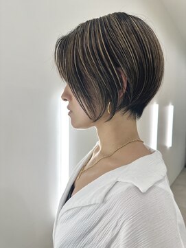 リノア 鵠沼海岸(LINOA) デザインカラー/レイヤーカット/ウェットヘア/オリーブベージュ