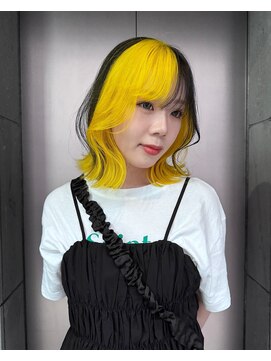 ゴートゥデイ 福岡大名Bellus店(GO TODAY) ビビットイエロー×ブラックローライト