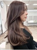 黒髪　ボブルフ　ネビージュ　小顔　ワンレン　スペインカール