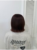 20代30代小顔切りっぱなしボブブリーチありピンクベージュ