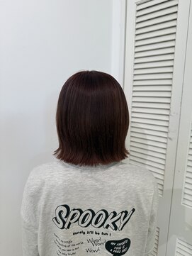 アドラーブル 万代店 (adorable) 20代30代小顔切りっぱなしボブブリーチありピンクベージュ