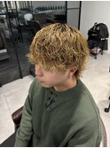 ブリーチパーマ 波巻きスパイラル