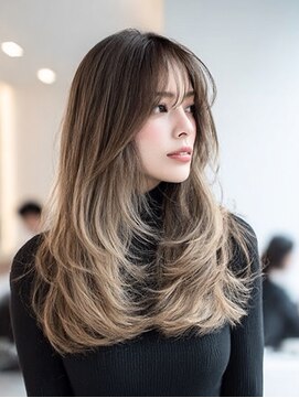 ダル 渋谷/表参道(DAL.) バタフライレイヤーロングレイヤーハイトーングレージュブリーチ