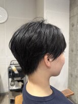 ヘアーアンドメイク ファット(Hair&Make PHAT)&nbsp;立体感ショート小顔似合わせカット×オフブラック艶カラー