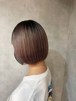 ピュアメンド 吉祥寺(Pure Mend) ツヤサラ縮毛矯正×ピンクブラウングラデーションボブ