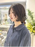 ニュアンスパーマボブパーマレイヤーボブオリーブベージュ