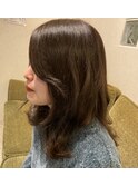 20代30代大人可愛いエアリーセミロングブラウンベージュ透明感