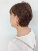 耳掛け/ショートカット/ショート/オレンジベージュ/30代40代50代