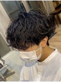 波巻きスパイラルパーマメンズマッシュパーマツイストパーマ