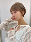 【佐藤】ミルクティーブラウンコンパクトショートボブ