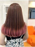 裾カラー 推しメンカラー 裾カラーピンク グラデーション