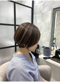 白髪ぼかし/白髪改善カラー/ショート/透明感カラー/脱白髪染め