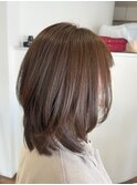 30代40代50代ミディアムレイヤー艶髪ベージュ髪質改善縮毛矯正
