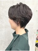 =大人女子くせ毛風パーマショートボブニュアンスパーマ30代40代