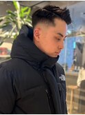 アップバング 刈り上げ メンズショート ビジネス 30代 眉カット