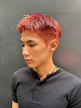 ノラ シブヤ(NORA) スパイキーショートサーモンピンクカラーメンズベリーショート