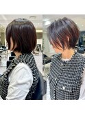 30代40代50代ショート白髪ぼかし銀座丸みくびれ井