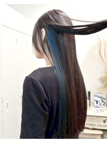 ロッカ(ROCCA) ダークブルーネイビーインナー×艶髪ロング