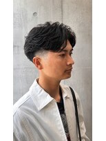 メンズアンダーバーホワイト 南海難波店(Men's _WHITE)&nbsp;フェード×フェザーショート