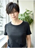 黒髪ハンサムショートサイドグラデーションジグザグバング★