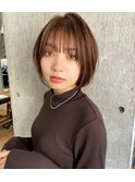 ２０代３０代４０代５０代小顔ミディアム外ハネボブアッシュ