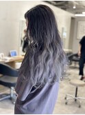 バレイヤージュグラデーション/アッシュグレージュ@京橋