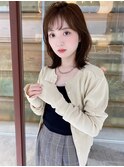 ココアベージュクアンクくびれレイヤーミディアム