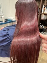 ヘアー カーム 鹿島田店(HAIR CALM) モテ髪大人ガーリーベビーピンク斜めバングヘルシースタイル