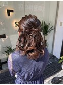 結婚式お呼ばれ×ハーフアップ