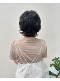 クセ毛風ショートバングボブ