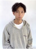 スーツ短髪ツーブロック束感モテる黒髪パーマ【sept.名古屋ryo】
