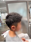 王道束感スパイキーベリーショートアッシュブラックアップバング