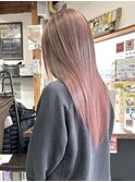 【バレイヤージュ】ナチュラルな筋感◎コーラルピンク 馬場 涼平