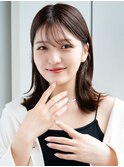 4ぱっつん前髪流し前髪鎖骨ミディアムボブ耳かけボブパーマ小顔