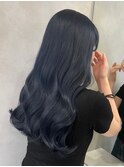 15004黒髪アッシュブラックレイヤーカット韓国風巻きワンカール