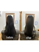 ヘアエステコース+縮毛矯正・髪質改善・縮毛矯正・白髪染め