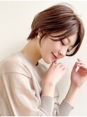 ★前下がりハンサムショートボブパーマ30代40代50代白髪ぼかし
