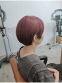 マッシュショート×ピンク