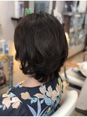 毛先しっかりウェーブ+トップゆるウェーブのせデジタルパーマ