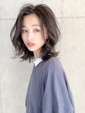 アール ヘアー デザイン(r hair design) 【r hair design】透明感アッシュグレージュ×外ハネミディ