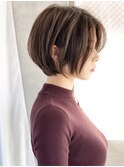 《Agu hair 妹尾》大人かわいい小顔ひし形ショートボブ 20代30代