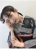 卒業式　成人式　振袖　袴　着付け　ヘアセット　金箔ヘア☆