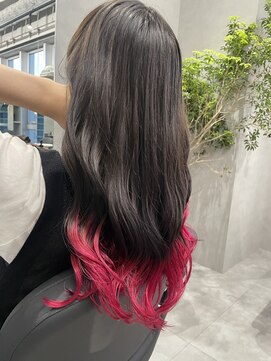 ジエクト カナウ(The Ect canow) 裾カラーピンク/グレージュカラー/デザインカラー/グラデ