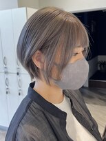 アース コアフュールボーテ 東松山店(EARTH coiffure beaute)&nbsp;グレイベージュ_グレージュ_ケアブリーチ_ショートボブ