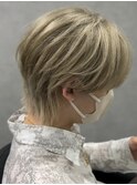 メンズウルフ/マッシュウルフ/ハイトーンカラー/似合わせカット